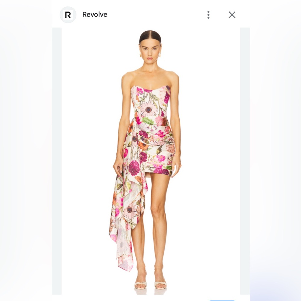 Katie May Floral Asymmetrical Dress - Pink and White